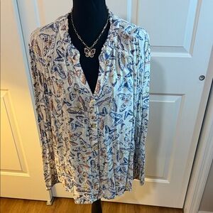 Kate and Sam Butterfly Print Button Down Shirt